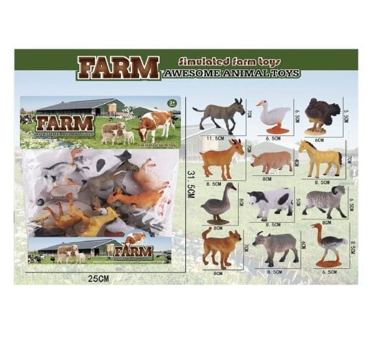Animales de la granja en bolsita x12