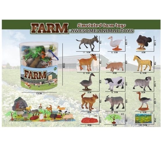 Animales de la granja en tarro