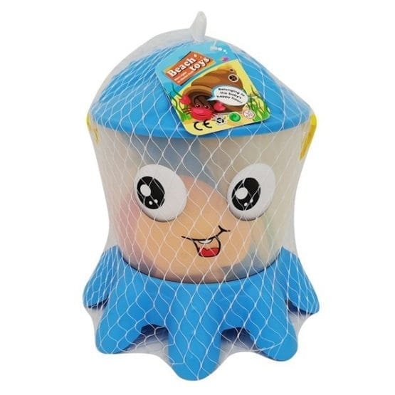 Balde para playa pulpo 7 piezas red