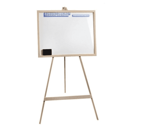 Pizarra 3 patas blanco grande