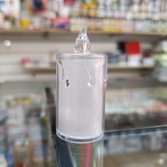 Vela led transparente grande