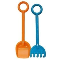 Pala para playa y rastrillo en red