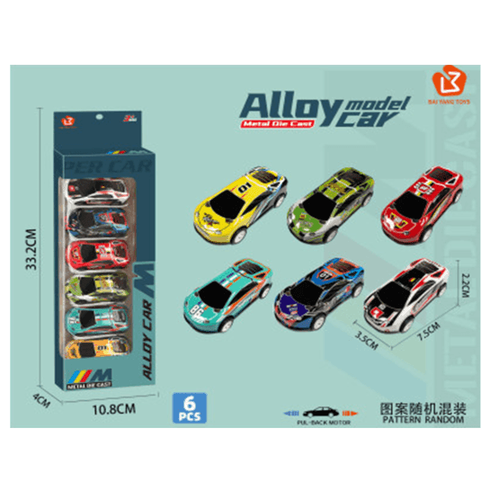 Set x 6 autos a friccion en caja