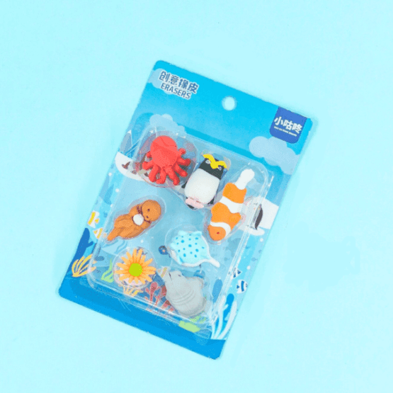 Goma de borrar en set pulpo