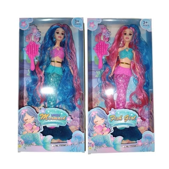 Muñeca sirena con accesorios