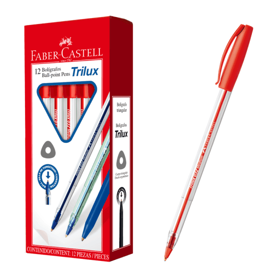 Boligrafo faber trilux rojo