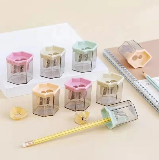 Sacapuntas de plástico hexagonal
