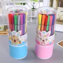 Marcadores finos x24 en recipiente