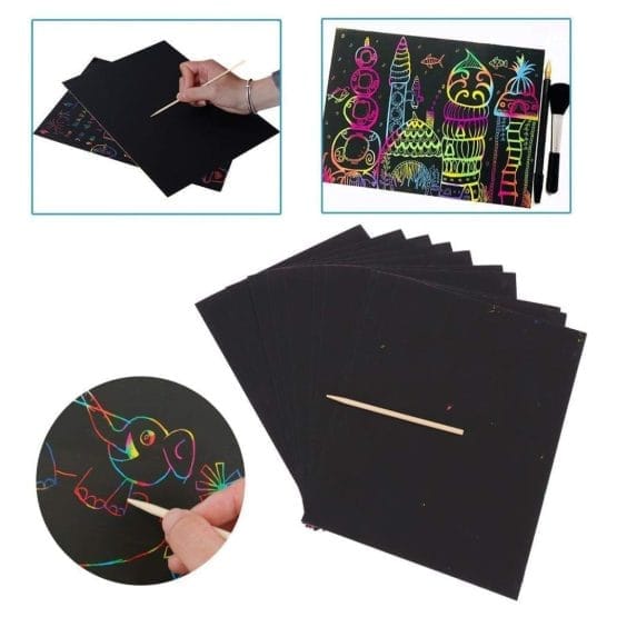 Set x10 hojas tornasoladas con lapiz bambú