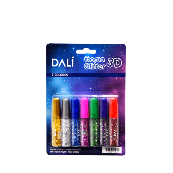 Brillantina engomada 5/7 colores dl