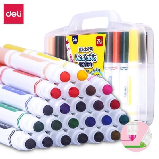 Marcadores deli x24 lavables