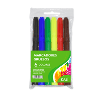 Marcadores dl gruesos x6 colores