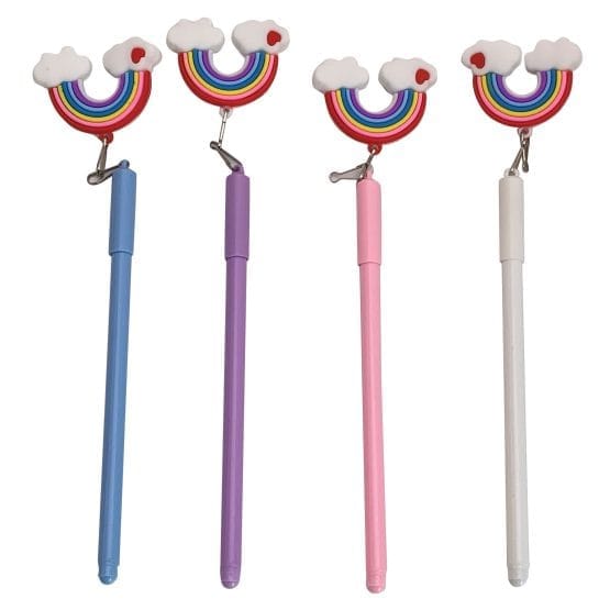 Lapicera gel aplique arco iris