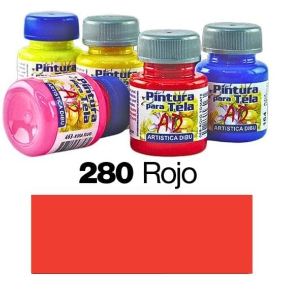 Pintura tela ad perlado rojo 280
