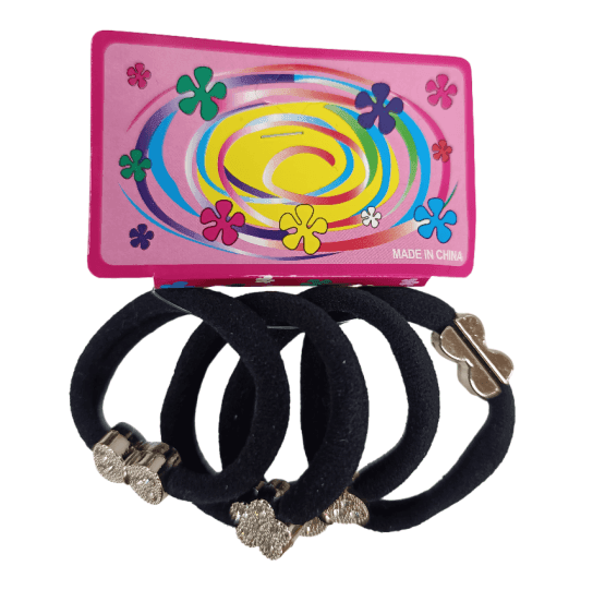 Coleros negros con aplique dorado x4