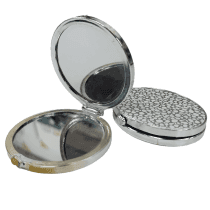 Espejo cartera formas con brillantina