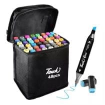 Marcadores doble punta x48 en estuche