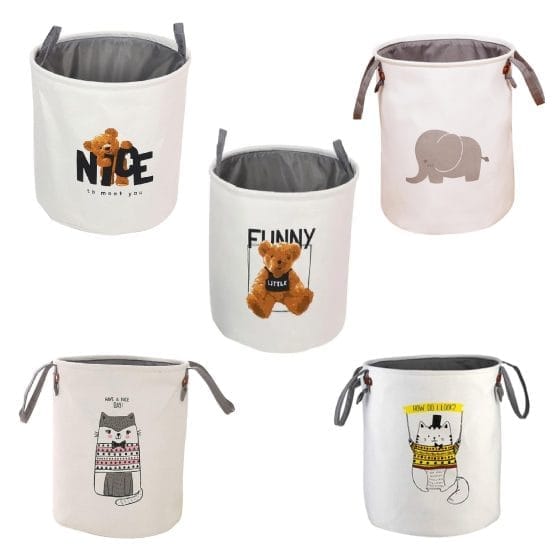 Organizador canasto de tela animalitos