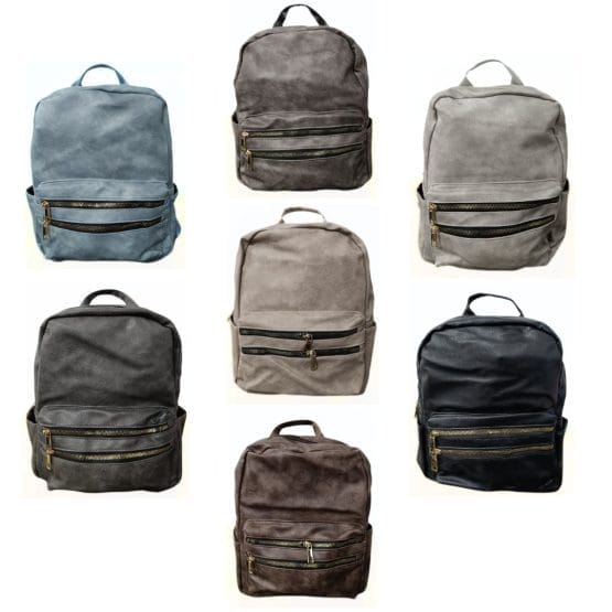 Mochila doble cierre frontal varios colores