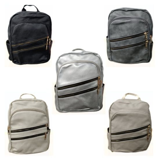 Mochila cierre diagonal varios colores