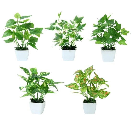 Planta artificial 27 cm maceta blanca