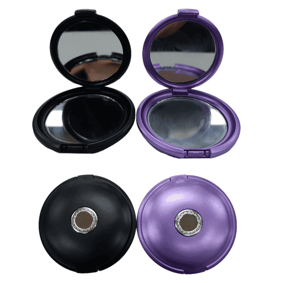 Espejo cartera redondo con aplique