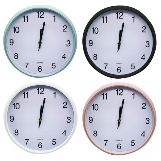 Reloj de pared 30cm aro color