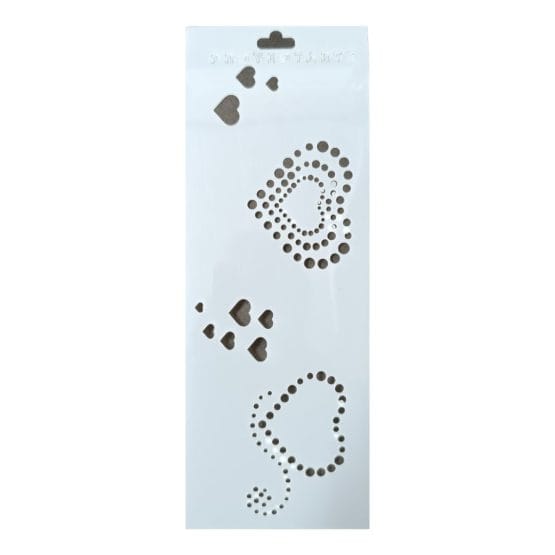 Stencil corazones en circulitos