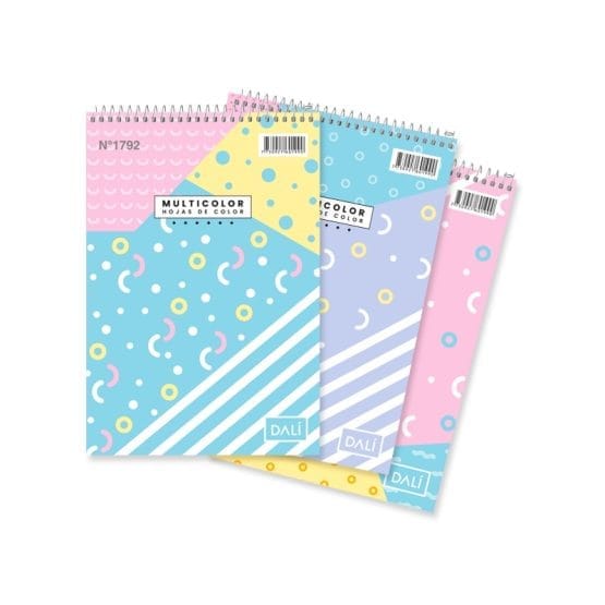 Block dl a5 multicolor con espiral