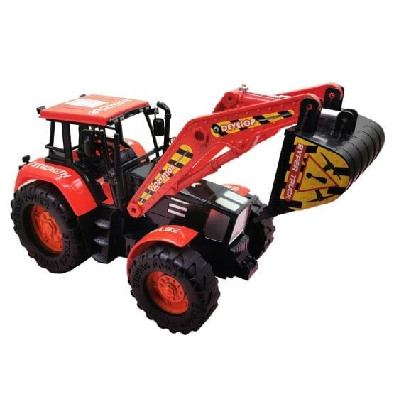 Tractor con pala excavadora