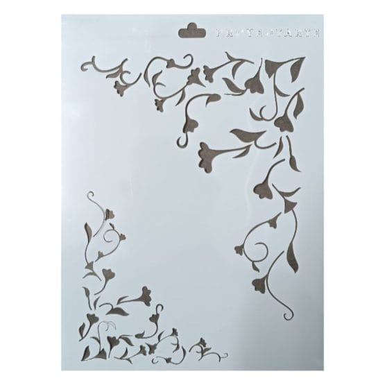 Stencil esquinero flores