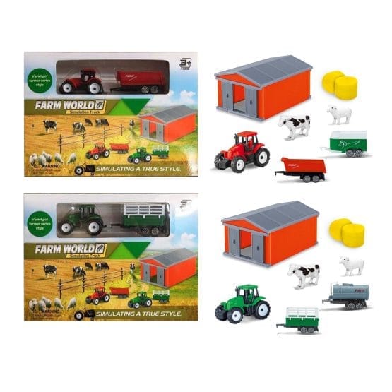 Tractor con zorra animal accesorios en caja