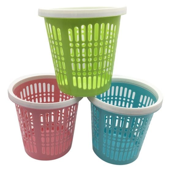 Papelera plastica calada con aro