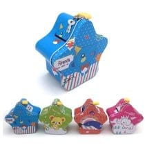 Alcancia lata estrella con diseños