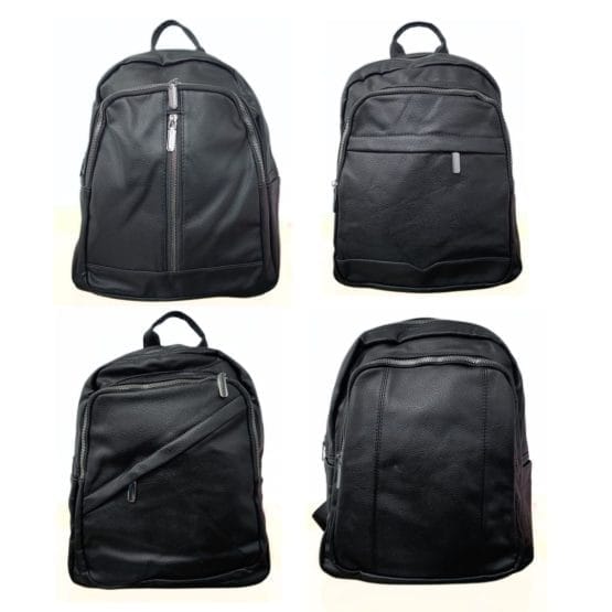 Mochila negra cierre plateado