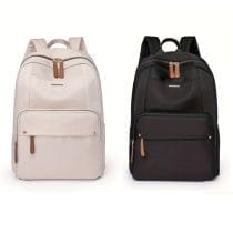 Mochila lisa con cierre marron