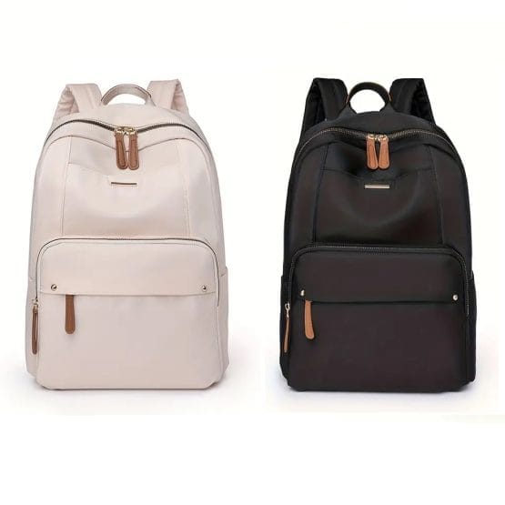 Mochila lisa con cierre marron