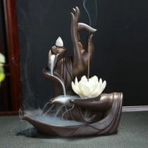 Fuente de humo mano flor de loto