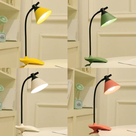 Lampara con pinza colores pasteles recargable