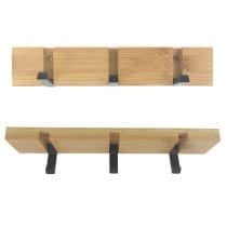 Perchero madera con 3 ganchos rectractiles