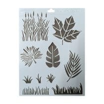 Stencil pasto y hojas largas