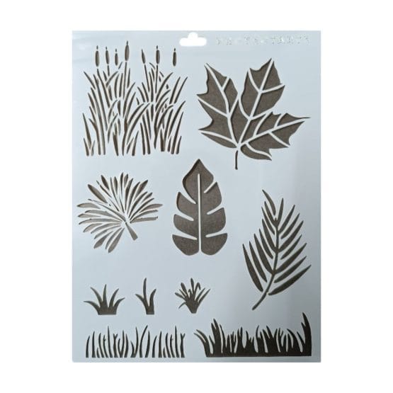 Stencil pasto y hojas largas