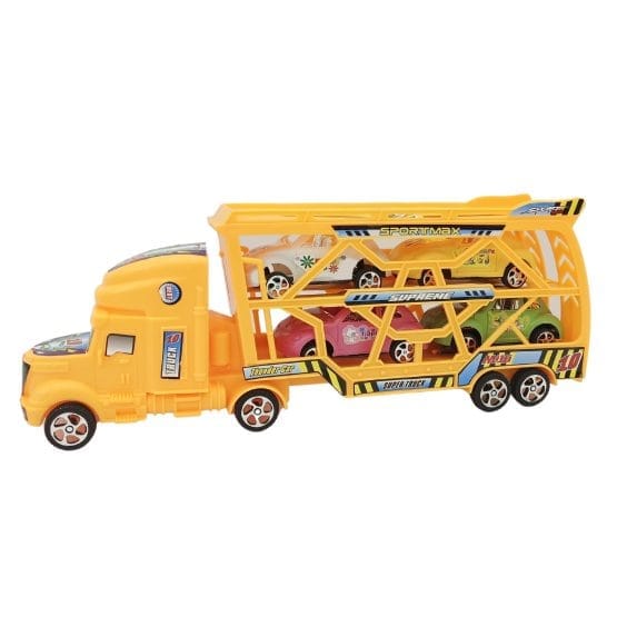 Camion a friccion con 4 autos en bolsa