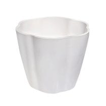 Maceta de melamina blanca ondas mediana