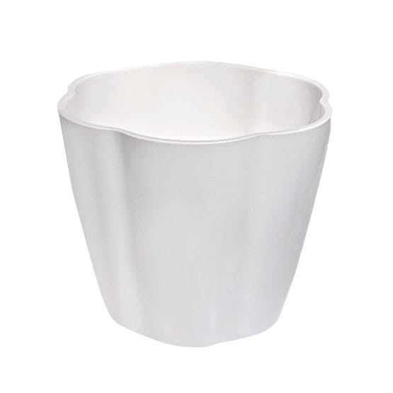 Maceta de melamina blanca ondas mediana