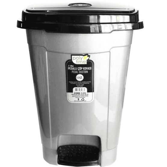 Papelera con tapa y pedal 12lts