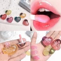 Brillo labial en forma de corazon
