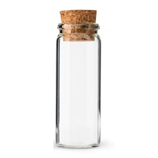 Frasco de vidrio con tapa de corcho 10.5×3.5cm