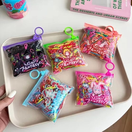 Gomitas para trenzas en bolsita zip