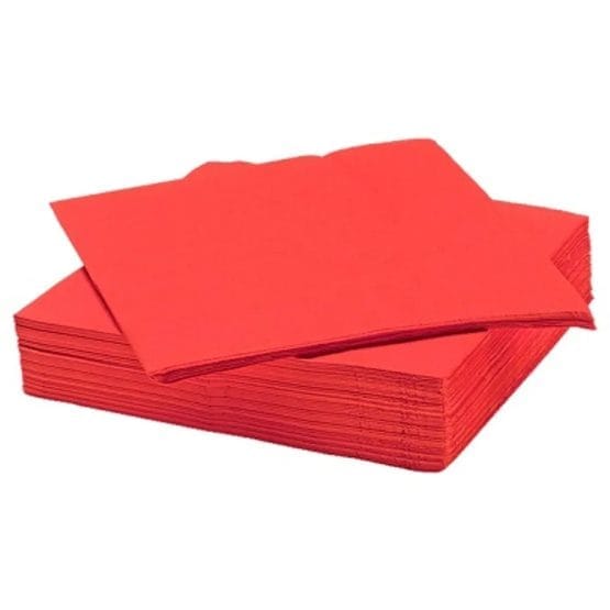 Servilleta doble lisa rojas x20